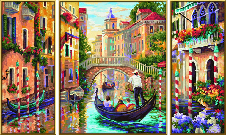 Venetie  - Schipper Drieluik 50 x 80 cm