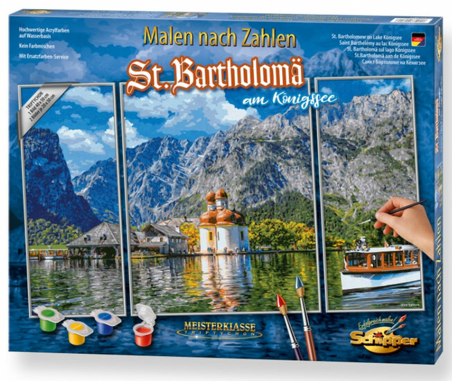 St.Bartholom&auml; aan de K&ouml;nigssee - Schipper Drieluik 50 x 80 cm