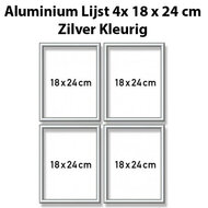 Zilverkleurige aluminium lijst Quattro 18x24 cm