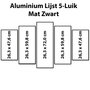 Mat Zwarte aluminium lijst vijfluik 132 x 72 cm